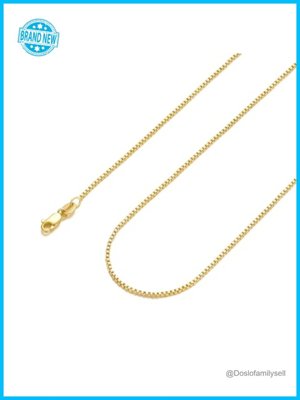 14K Gold Plated Box Chain Necklace Women Slim Lightweight Layering Jewelry